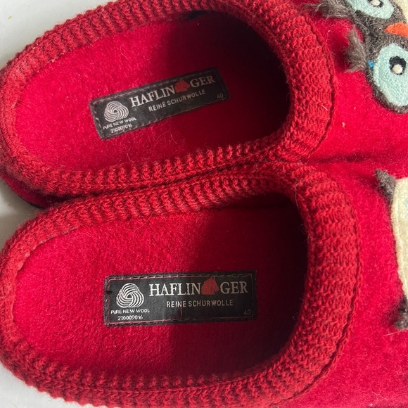 Haflinger red wool owl slippers - Picture 3 of 5